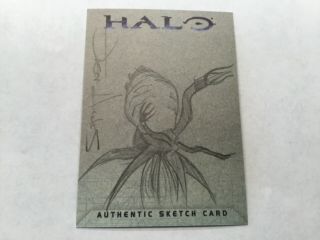 Halo Xbox Trading Card 2007 Topps Jason Hughes Artist Sketch 1/1 Flood