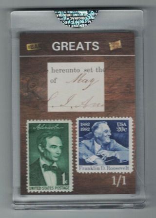 Abraham Lincoln Fdr 2019 The Bar Potp Break Land Deed Relic Stamp 1/1