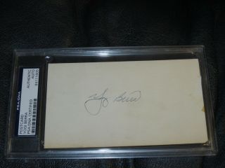 Yogi Berra Autographed Postcard Psa Certified Encapsulated