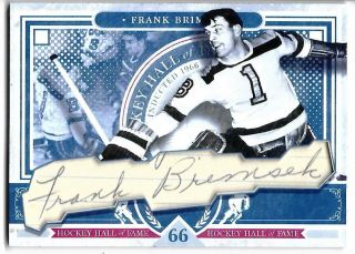 Frank Brimsek Custom Cut Signed Autographed Card Boston Bruins