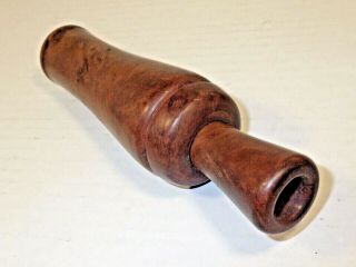 VINTAGE E.  V.  IVERSON WOODEN DUCK CALL WITH SPARE REED IN 3