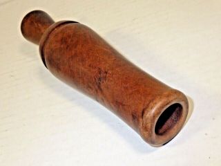 VINTAGE E.  V.  IVERSON WOODEN DUCK CALL WITH SPARE REED IN 4