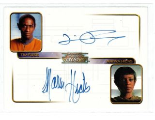 The Complete Star Trek Voyager Tim Russ & Marva Hicks Autograph Card Da3