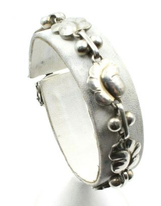 Vintage Georg Jensen Moonlight Grapes Sterling Silver Bracelet Nrs Db10 - 4