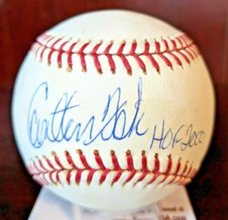 Carlton Fisk Hof 2000 Signed Autographed Oml Baseball Red Sox Jsa Witness W Case