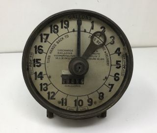 Vintage 1920s Neptune Clock Face Gas Pump Trident Meter Service Station