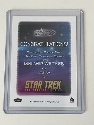 Lee Meriwether as Losira - 2009 Women Of Star Trek Signed auto Rittenhouse 2