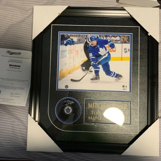 Mitch Marner Signed Toronto Maple Leaf Framed Auto Puck And Photo Frameworth