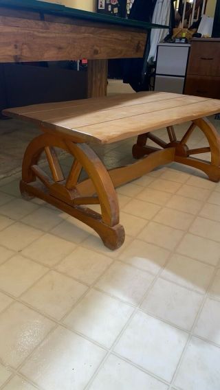 Mid - Century Wagon Wheel Coffee Table & Chairs - LOCAL 2