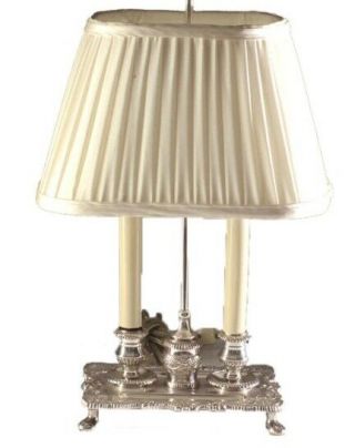 Mario Buatta For Frederick Cooper Vintage Silver Bouillotte Office Table Lamp