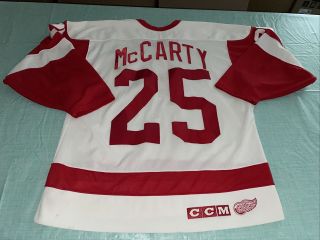 Adult Large Detroit Red Wings Darren Mccarty Hockey Jersey Ccm Nhl Mic White