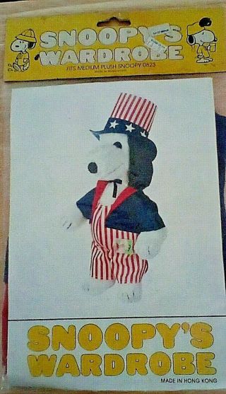 Peanuts Outfit For 18 " Plush Snoopy Doll - Uncle Sam - Extremely Rare