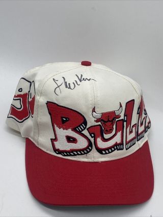 Vintage Chicago Bulls Graffiti Snapback Hat Cap White Dome Rare Drew Pearson 3