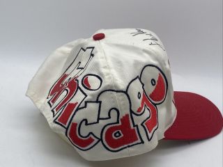 Vintage Chicago Bulls Graffiti Snapback Hat Cap White Dome Rare Drew Pearson 4
