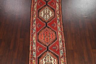 Vintage Geometric Oriental Traditional Runner Rug Hand - knotted Wool 3x12 Carpet 3