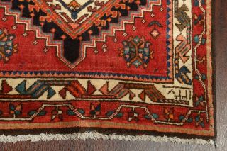 Vintage Geometric Oriental Traditional Runner Rug Hand - knotted Wool 3x12 Carpet 6
