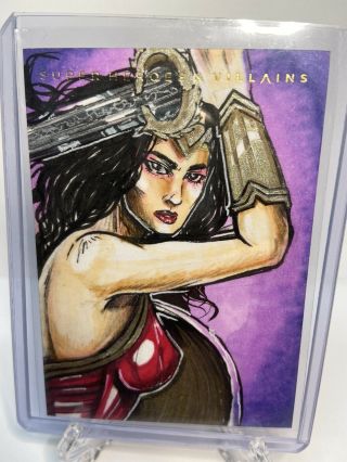 2019 Czx Heroes & - Villains Sketch Card By Xinjix - Wonder Woman Gal