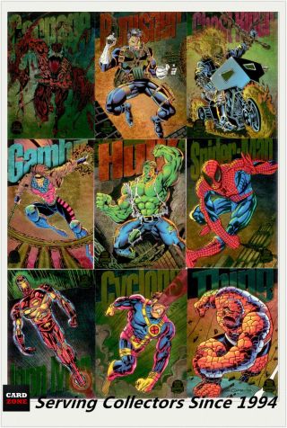 1994 Marvel Universe Trading Cards Powerblast Card Set (9)