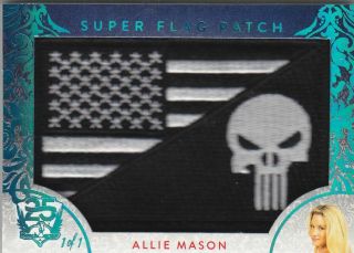 2019 Benchwarmer 25 Years Allie Mason Ice Blue Flag Patch Card /1 1/1