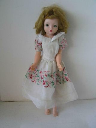 Vintage Madame Alexander Cissy Doll With White Taffeta Dress 19 1/2 " Jointed