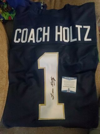 Coach Lou Holtz Authenticated Signed Notre Dame Jersey