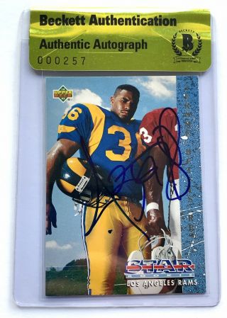 Jerome Bettis Signed 1993 Upper Deck Rookie Card Rams Football Beckett