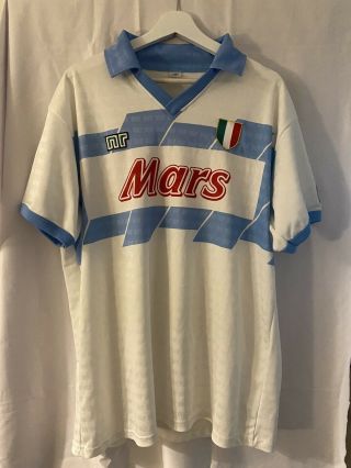 Napoli Away Jersey Ennerre Mars Ml 1990/1991 Vintage Football Shirt Maradona L