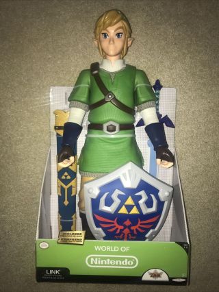 Mip Jakks Pacific Legend Zelda Link Figure Nintendo Video Game Sword Shield 20 "