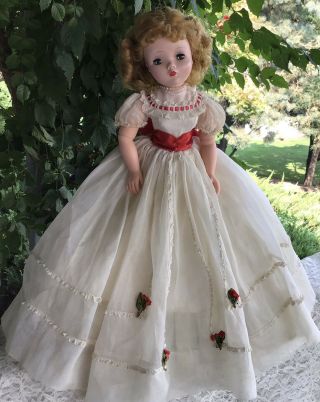 Vintage Madame Alexander 20” Cissy Doll Dressed in “1955” Summer Gown 2095 2