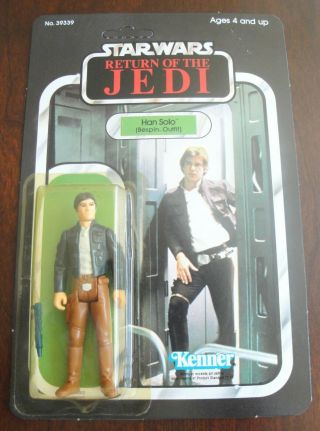 Vintage Star Wars Rotj Han Solo Bespin Outfit Moc Figure - Kenner 65 - Back 1983