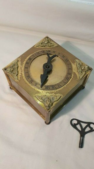 Late 19th Century Square Horizontal Table Clock