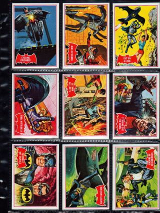 1966 Topps Batman A Red Bat Puzzle Bac Cards 5a 10a 13a 15a 16a 27a 30a 37a 41a
