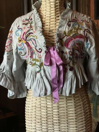 Drop Dead Gorgeous Vintage Magnolia Pearl Heavy Linen Flutter Jacket Nwot Os