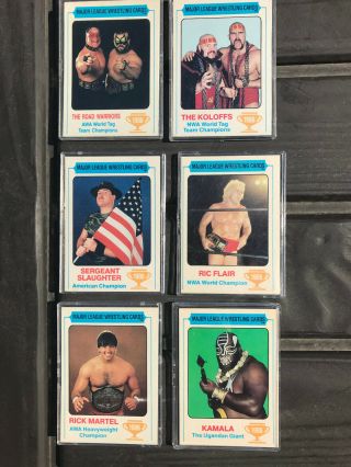 Vintage 1986 Carnation Major League Wrestling Rare Complete Set 6 Cards Nwa Awa