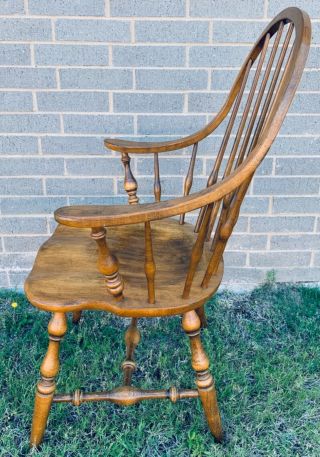 ETHAN ALLEN Circa 1776 Solid Maple Windsor Bowback Dining Arm Chair 5