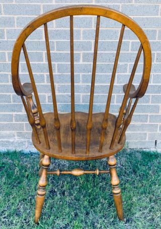 ETHAN ALLEN Circa 1776 Solid Maple Windsor Bowback Dining Arm Chair 6