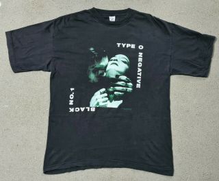 Vintage Type O Negative 1994 " Black No.  1 " T - Shirt Or.  Blue Grape Metal Rare