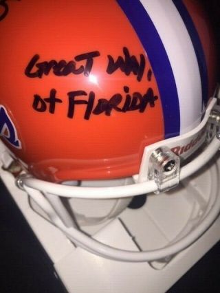Lomas Brown Signed Florida Gators Mini Helmet w/ inscrip Great Wall of Florida 2