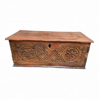 Fine 18th Century English Carved Wooden Bible Box