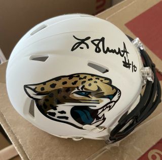 Laviska Shenault Jacksonville Jaguars Signed White Mini Helmet Beckett