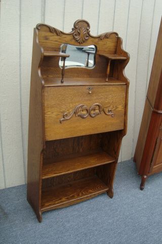 62225 Antique Victorian Larkin ? Slantfront Desk Bookcase
