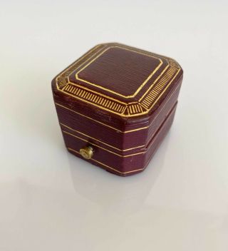 Antique Vintage 1920s Tiffany & Co Ring Box Satin - Velvet Burgundy Leather & Gold