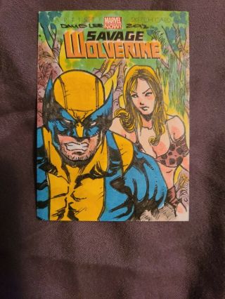 2013 Marvel Now Wolverine Sketch Card 1 Of 1,  David Lee Art Featuring Savage.