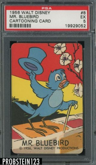 1956 Walt Disney Cartooning Card 8 Mr.  Bluebird Psa 5 Ex