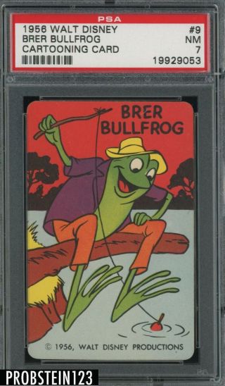 1956 Walt Disney Cartooning Card 9 Brer Bullfrog Psa 7 Nm