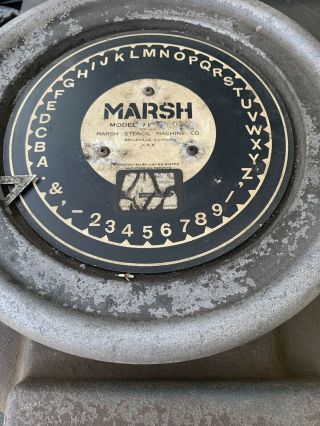 Vintage Marsh Stencil Machine Die Cutter Press 1 " Inch