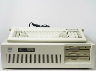 Vintage Ibm Personal Computer At 5170 With Matching Model F Keyboard Powers On