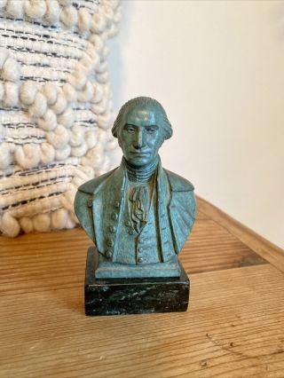 Vintage President George Washington Polich Tallix Foundry Bronze Bust Statue