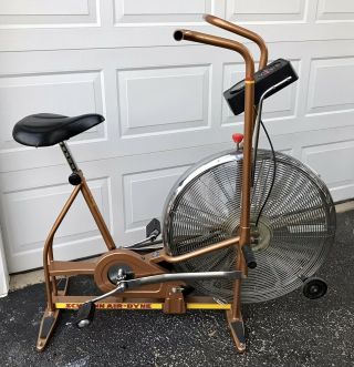 Vintage Schwinn Air - Dyne Dual Action Stationary Exercise Bike Gold Chicago Area