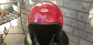 Vintage Bell Rt R - T Motorcycle Motocross Helmet Red Size 7 " 56cm
